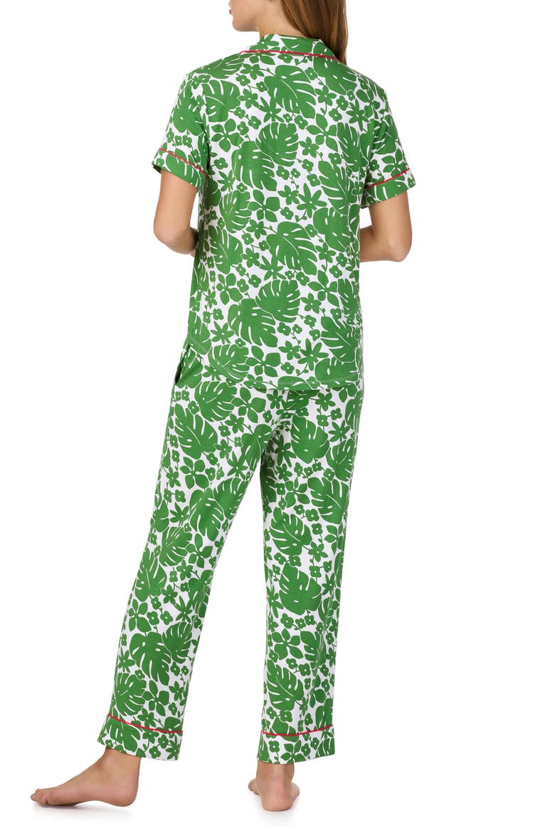 print crop pajamas, Alternate, color, GREEN FLORAL