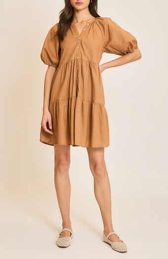 WISHLIST Button Front Tiered Dress