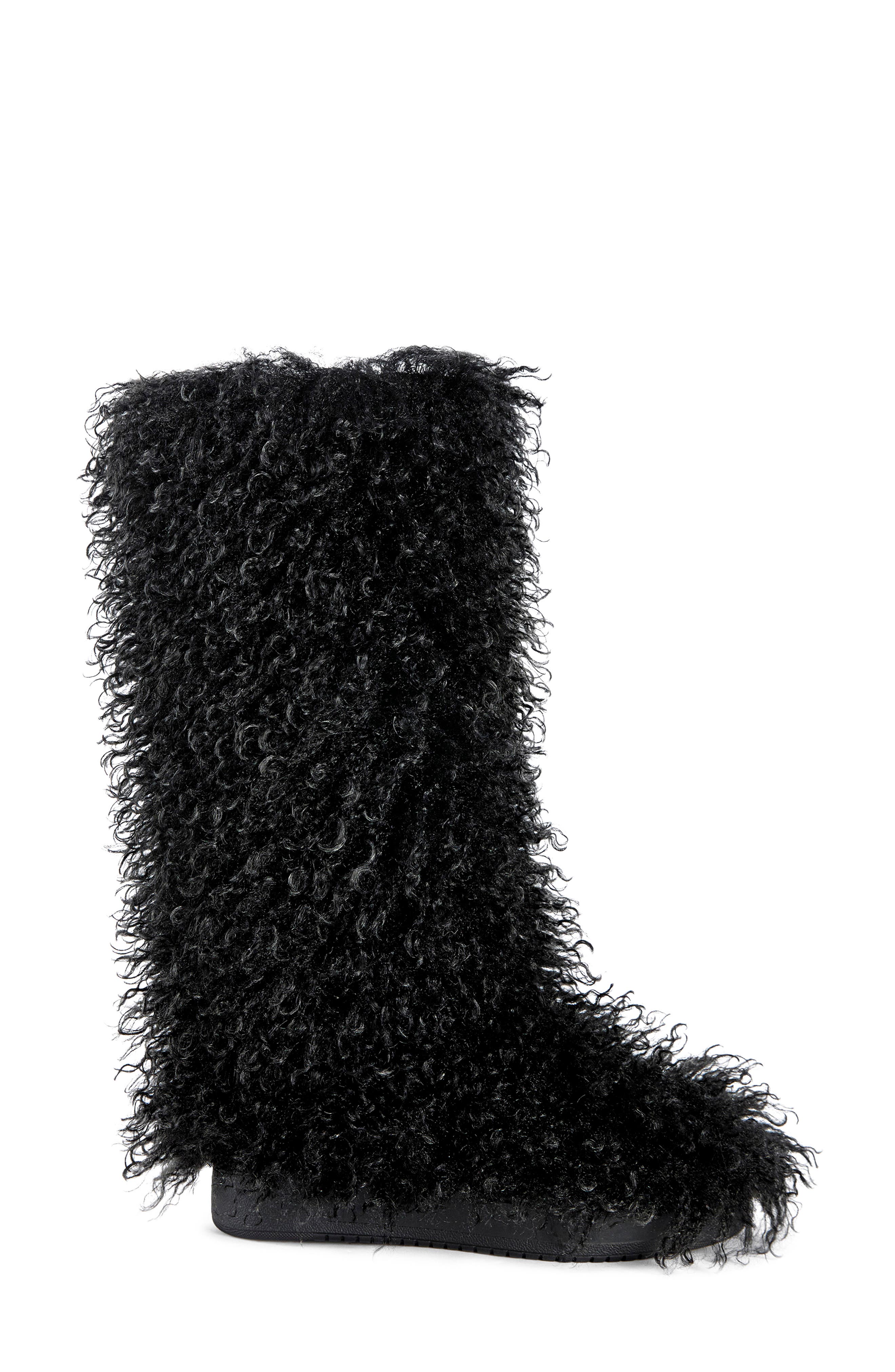 Denton Faux Fur Boot, Alternate, color, BLACK