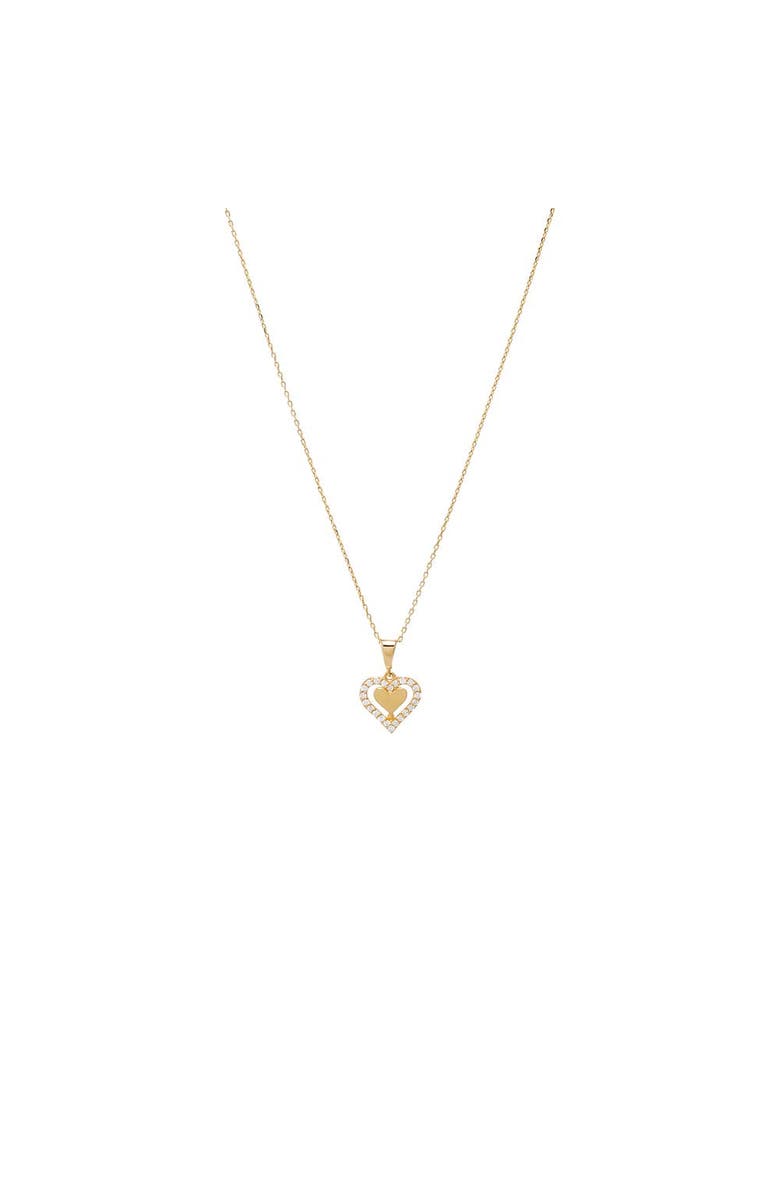 BY ADINA EDEN Diamond Solid/Pave Cutout Heart Pendant Necklace 14K, Main, color, 