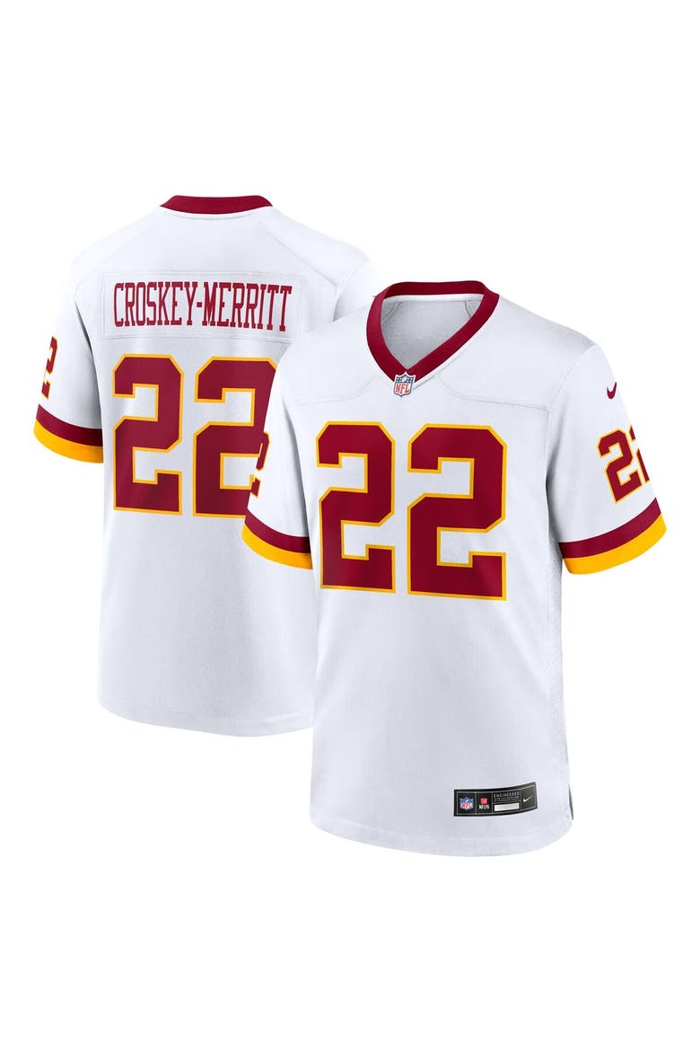 Men's Nike Jacory Croskey-Merritt White Washington Commanders Game Super Bowl Era Jersey, Main, color, White