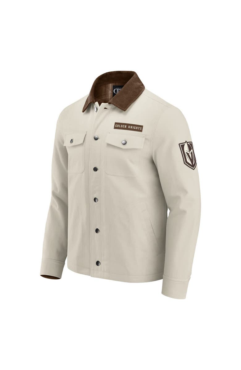 Darius Rucker Collection by Fanatics Men's Darius Rucker Collection by Fanatics Tan Vegas Golden Knights Midweight Canvas Full-Button Jacket, Alternate, color, Tan