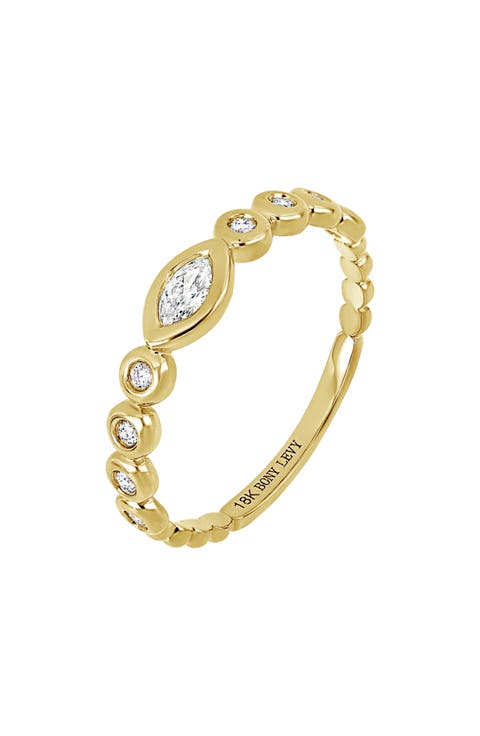 Monaco 18K Yellow Gold Diamond Stackable Ring