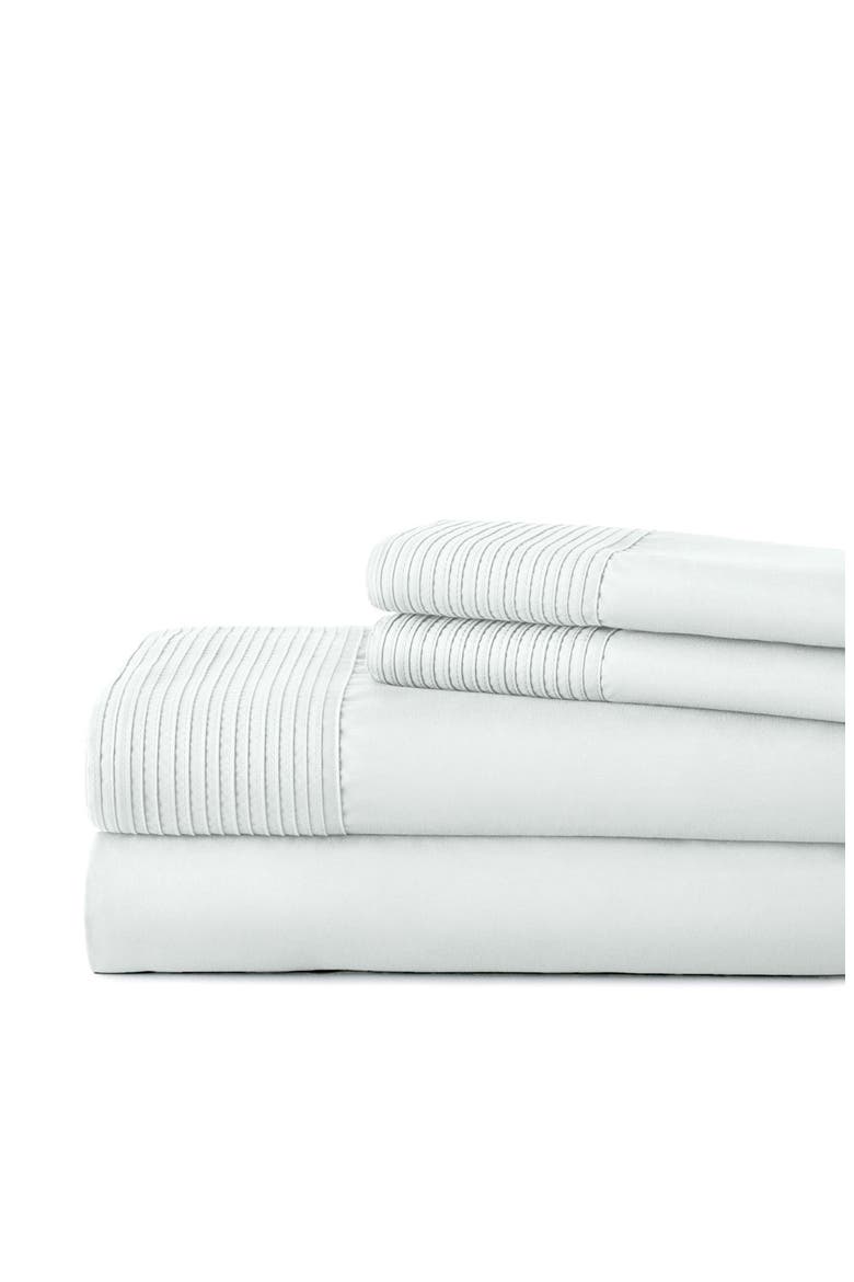 Premium Collection Pleated Extra Deep Pocket Sheet Set, Alternate, color, BRIGHT WHITE