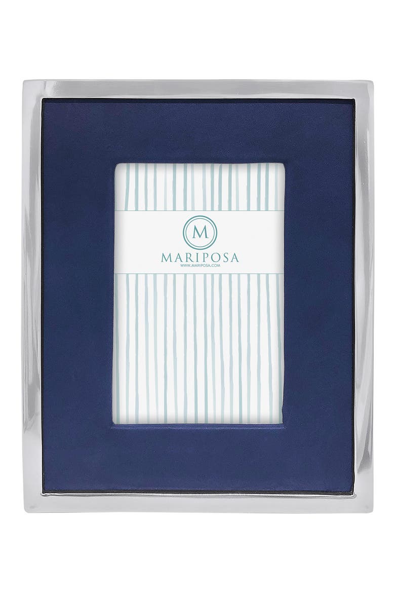 Leather Picture Frame, Main, color, BLUE