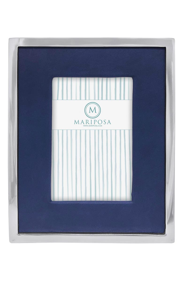 Mariposa Leather Picture Frame, Main, color, Blue