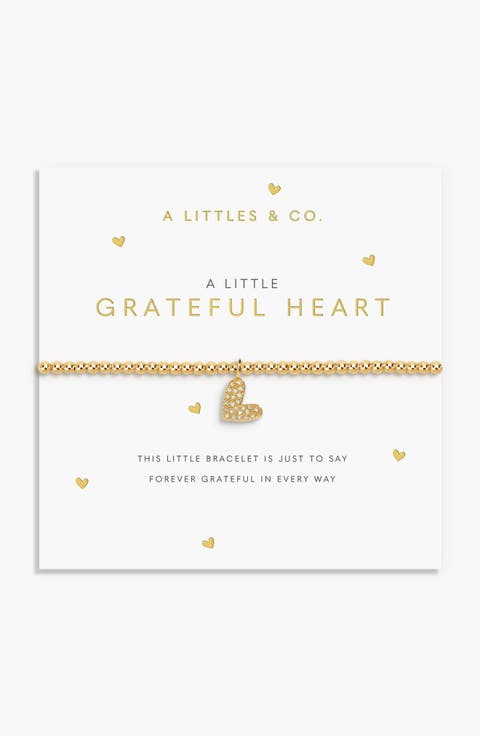 A Little 'Grateful Heart' Bracelet In Gold-Tone Plating