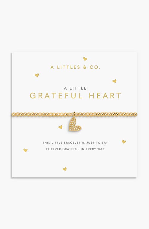 A Littles & Co. A Littles & Co A Little 'grateful Heart' Bracelet In Gold-tone Plating In Gold
