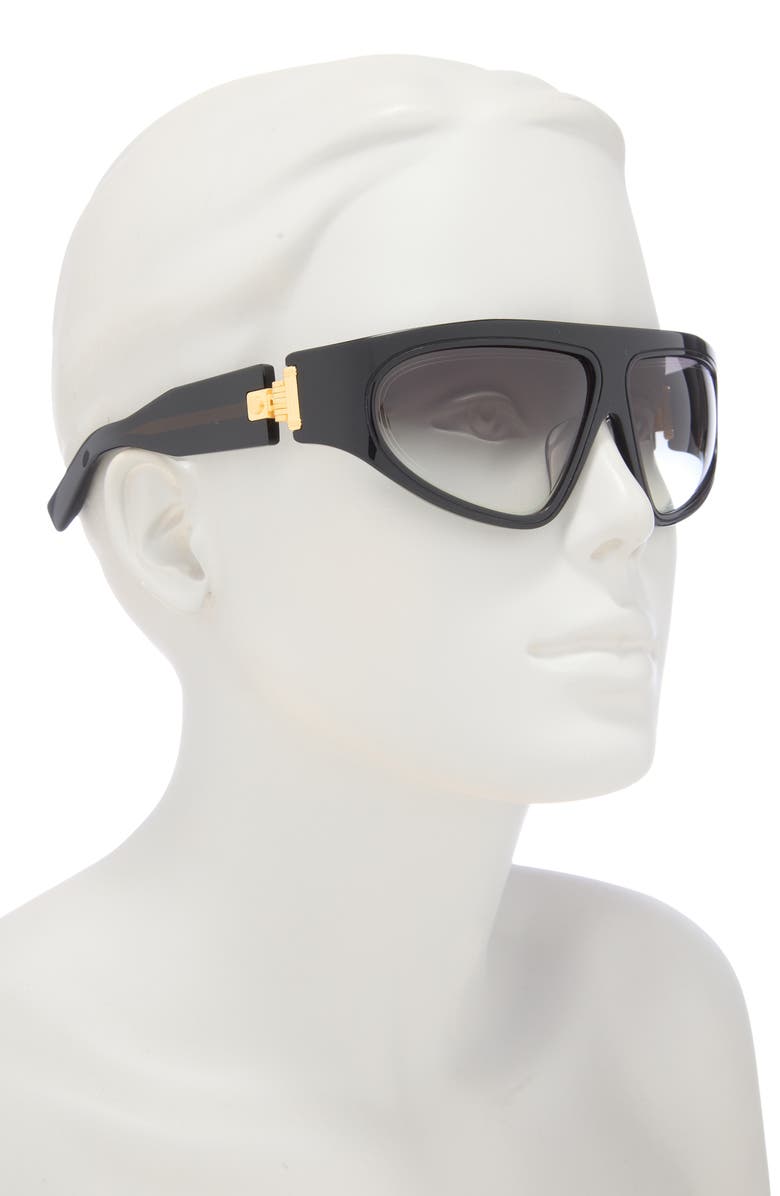 Balmain Novelty 62mm Shield Sunglasses, Alternate, color, Black Black Grey
