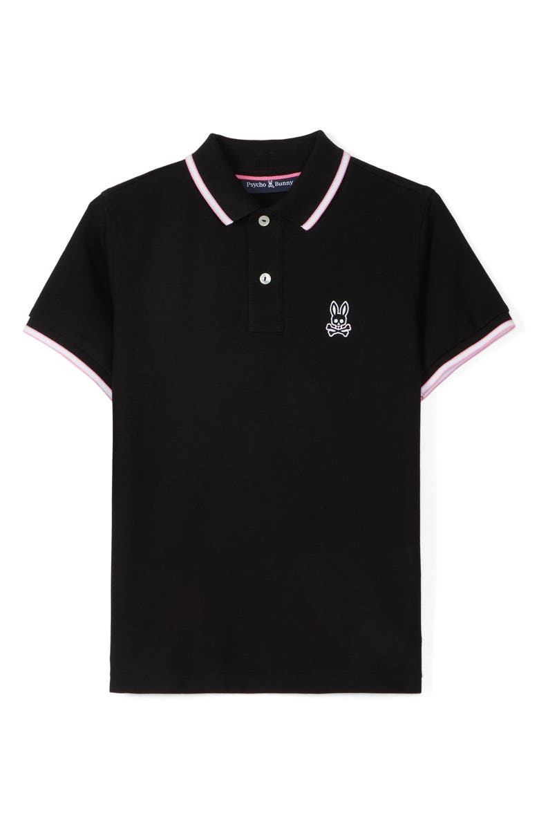 Psycho Bunny Kids' Bunny Tipped Piqué Polo, Main, color, 
