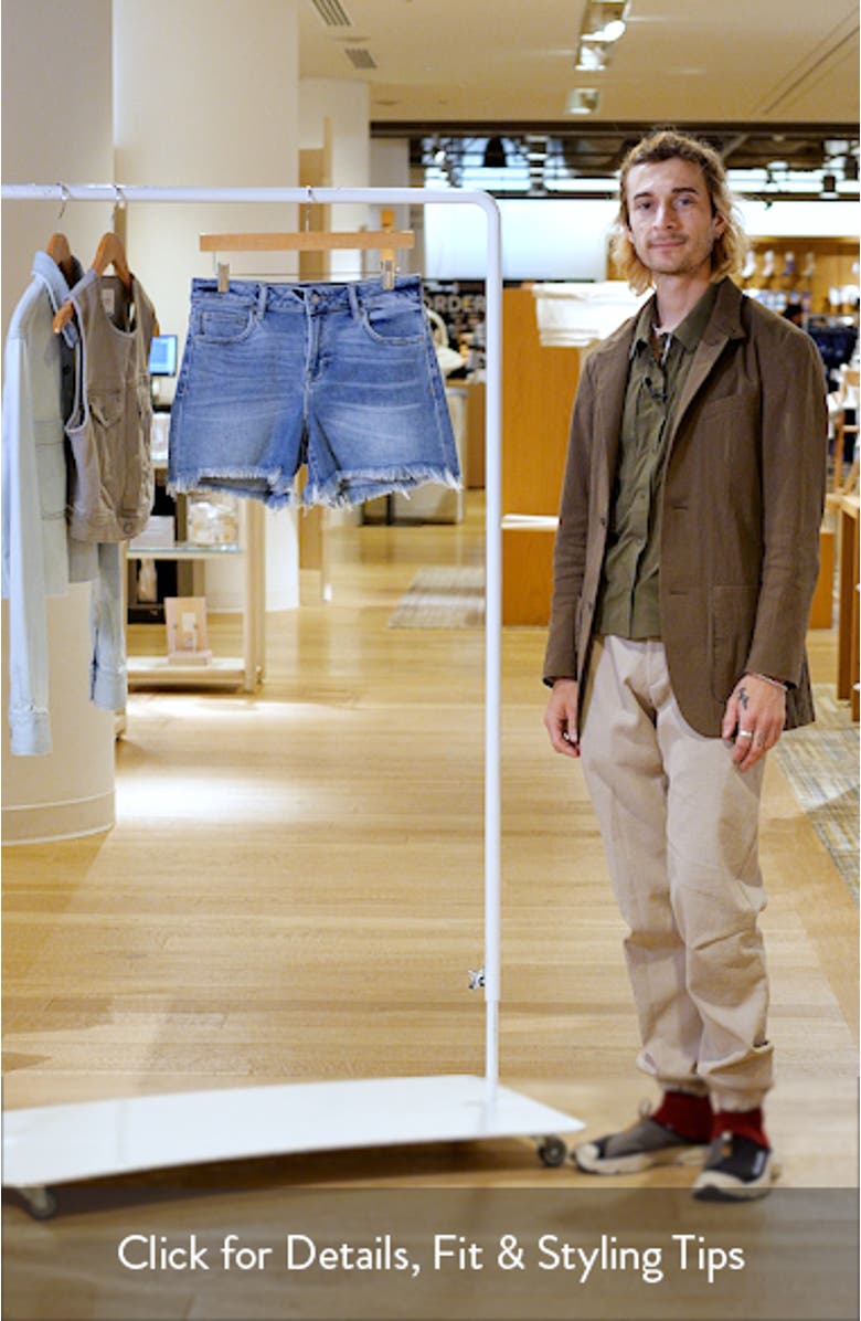 Frayed Hem Boyfriend Denim Shorts, sales video thumbnail