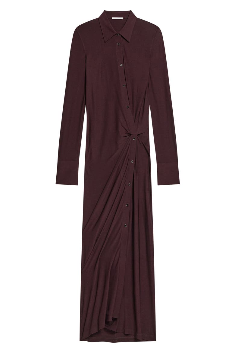 Asymmetric Long Sleeve Dress, Alternate, color, MAHOGANY