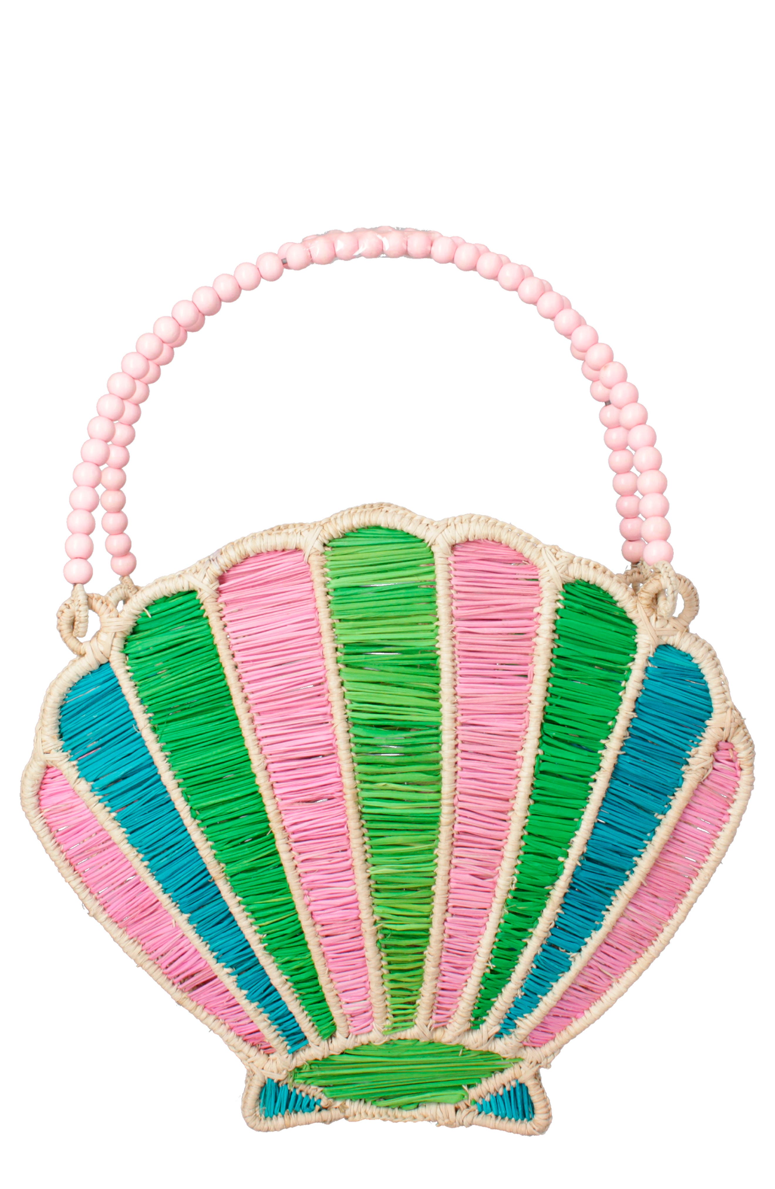 MERCEDES SALAZAR Shell Raffia Handbag, Main, color, 