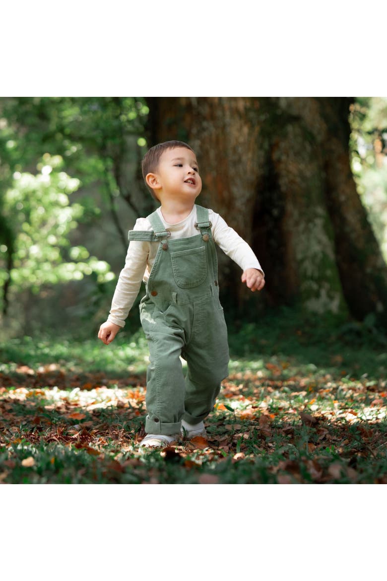 Corduroy Overalls, Alternate, color, Sage