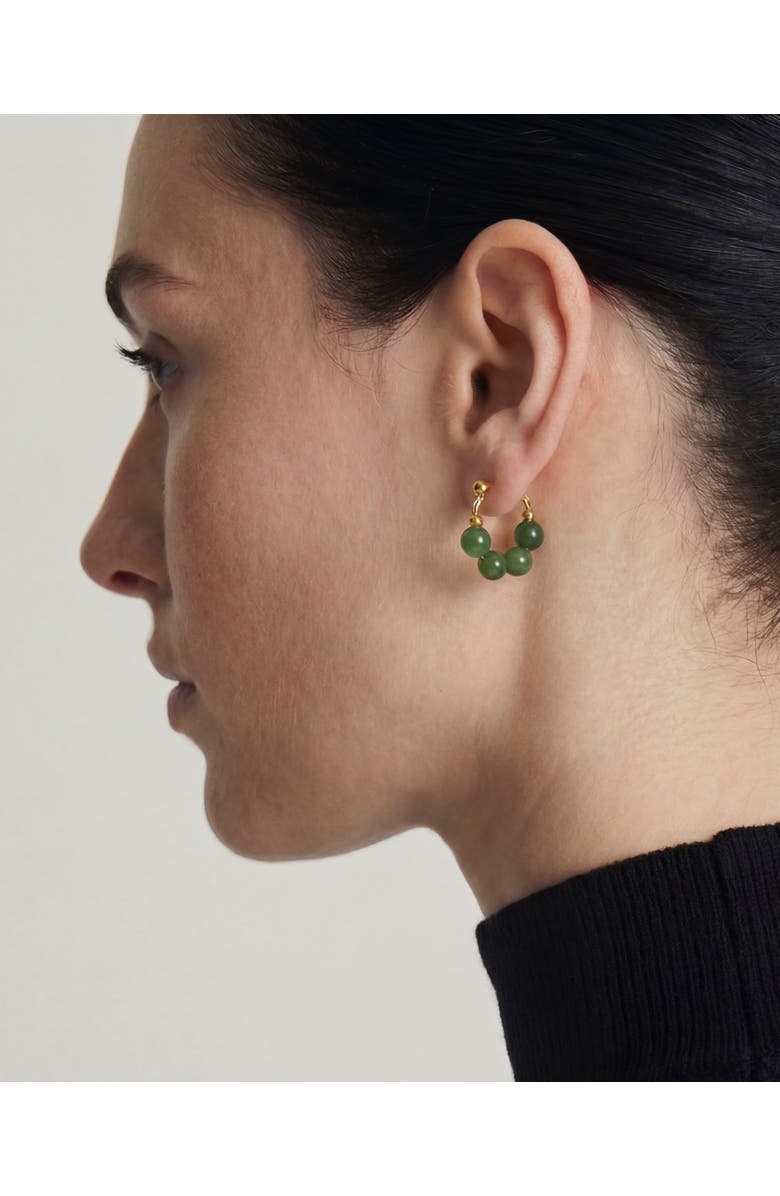 seree Fay Beaded Jade Hoop Earrings, Alternate, color, Green