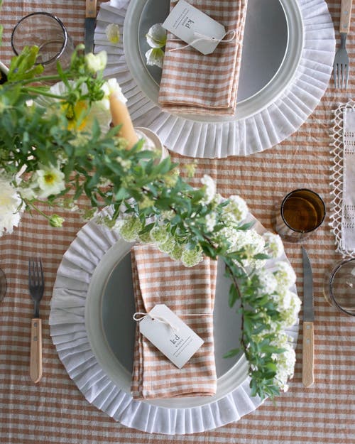 Kd Weave Gingham Tablecloth In Pink