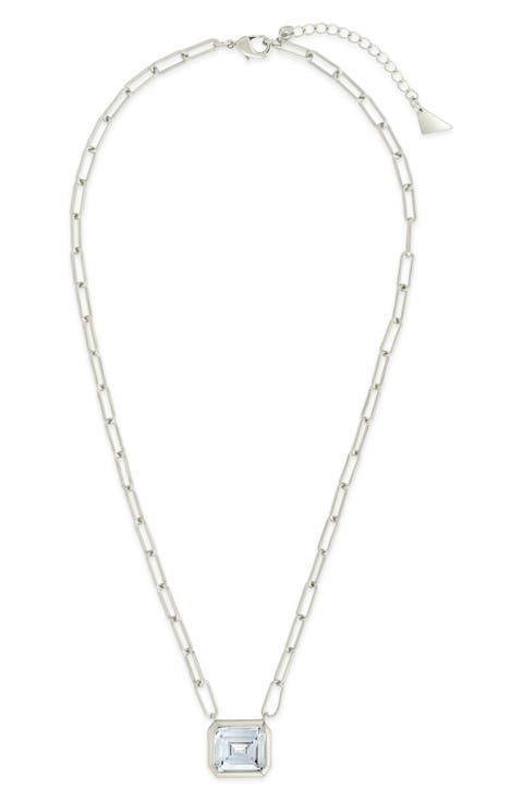 Camille Bezel Cubic Zirconia Pendant Necklace