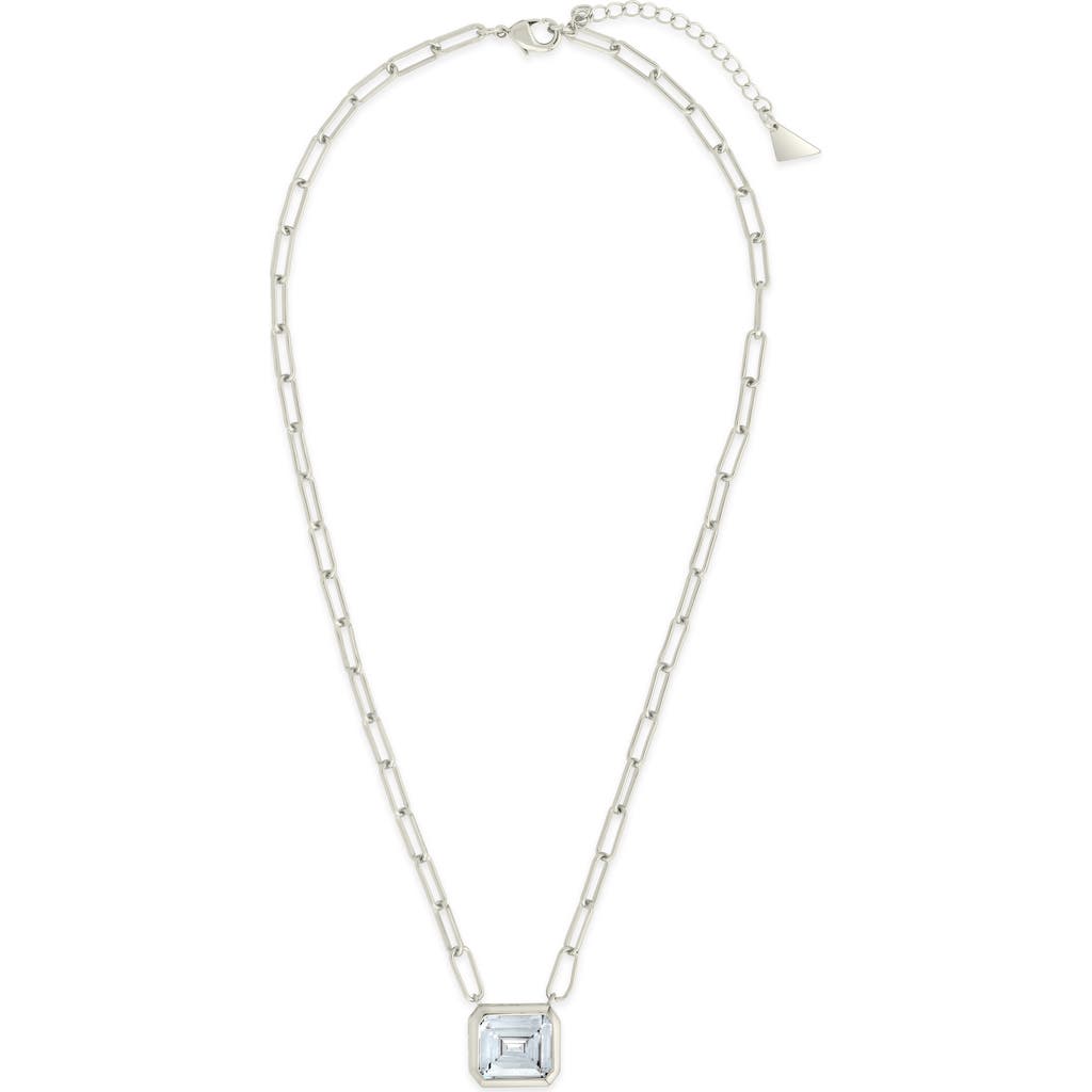 Sterling Forever Camille Bezel Cubic Zirconia Statement Necklace