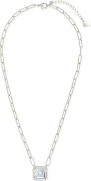 Sterling Forever Camille Bezel Cubic Zirconia Pendant Necklace