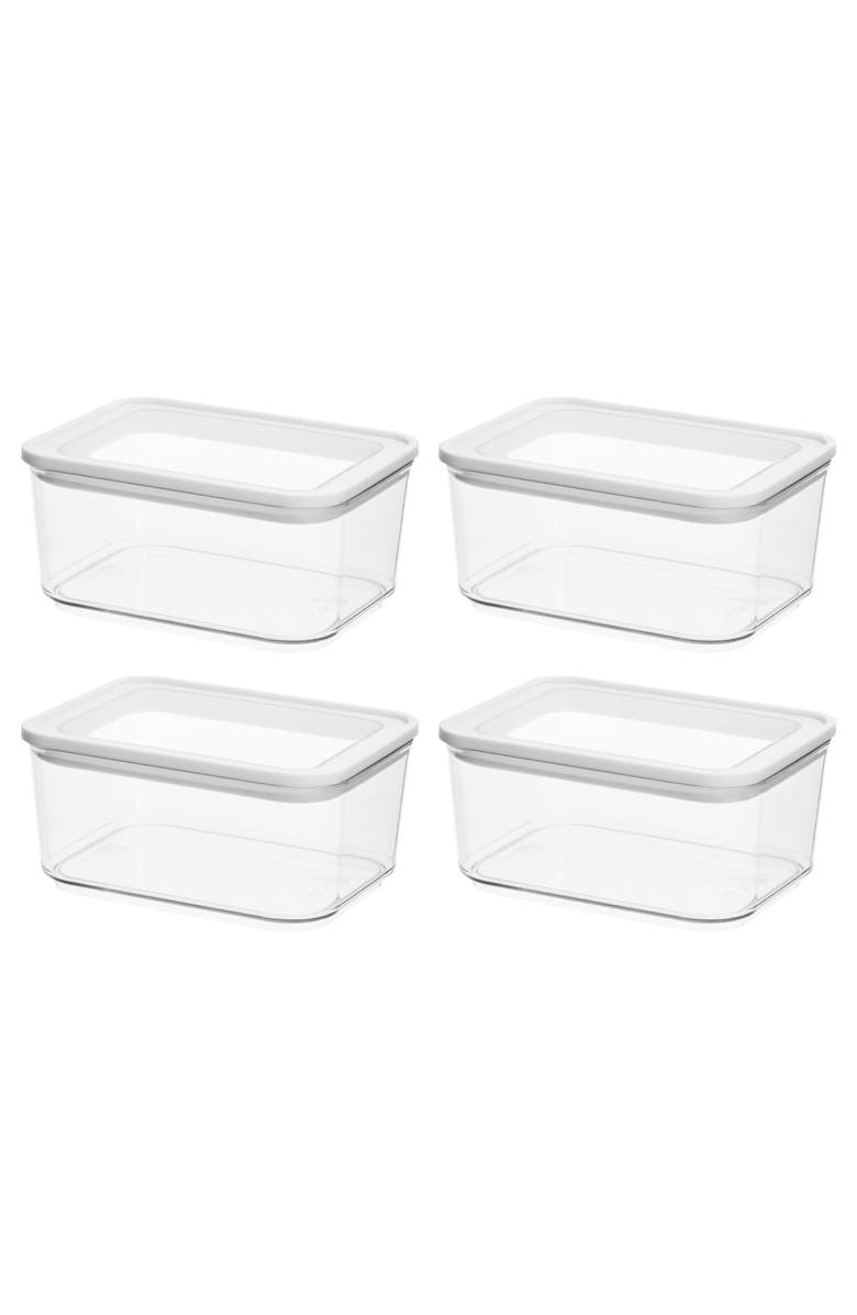 iDesign Small Airtight Canister with Erasable Label - Set of 4 - Clear, Main, color, 