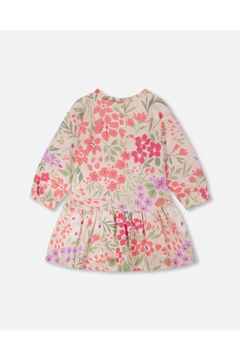 French Terry Long Sleeve Flowers Dress, Alternate, color, Pink Printed Flowers