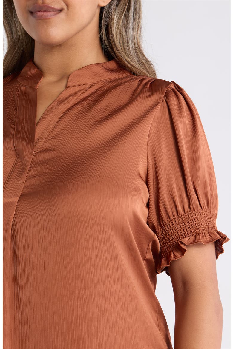 Crinkled Satin Top, Alternate, color, CEDAR SPICE