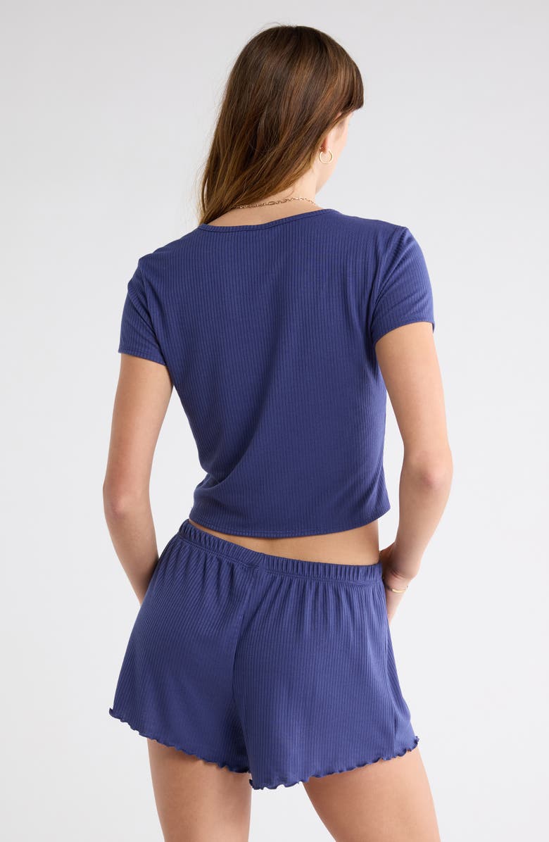 Abound Ribbed Shortie Pajamas, Alternate, color, Blue Cobalt