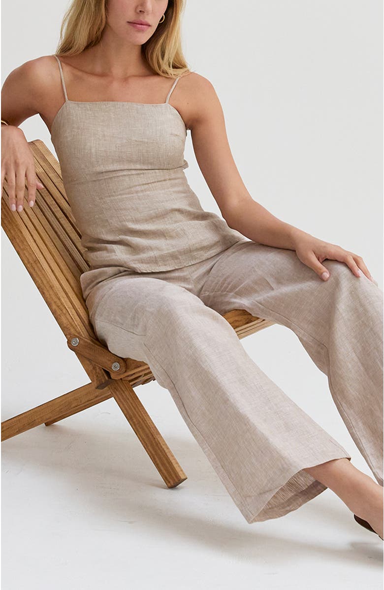 CRESCENT Linen Wide Leg Pants, Alternate, color, Oatmeal