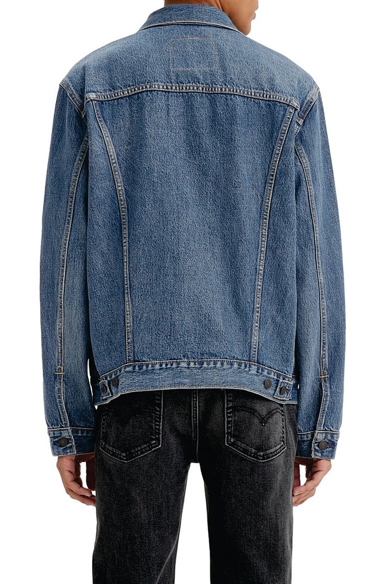 Relaxed Fit Trucker Jacket, Alternate, color, SKYLINE TRUCKER