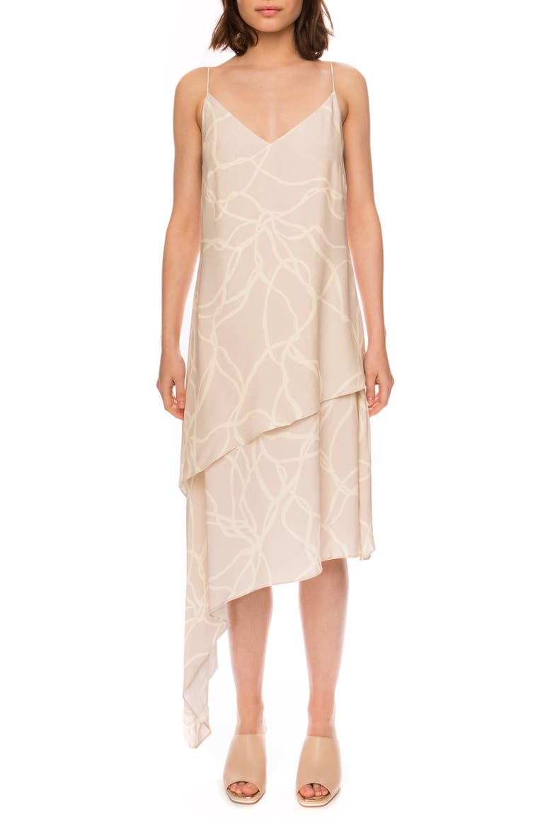 'Other One' Asymmetrical Slipdress, Main, color, OYSTER LINE