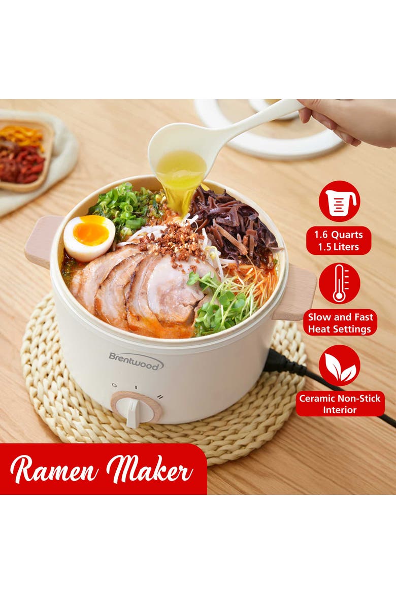 1.5-L Multi-Function Electric Hot Pot Cooker in White, Alternate, color, White