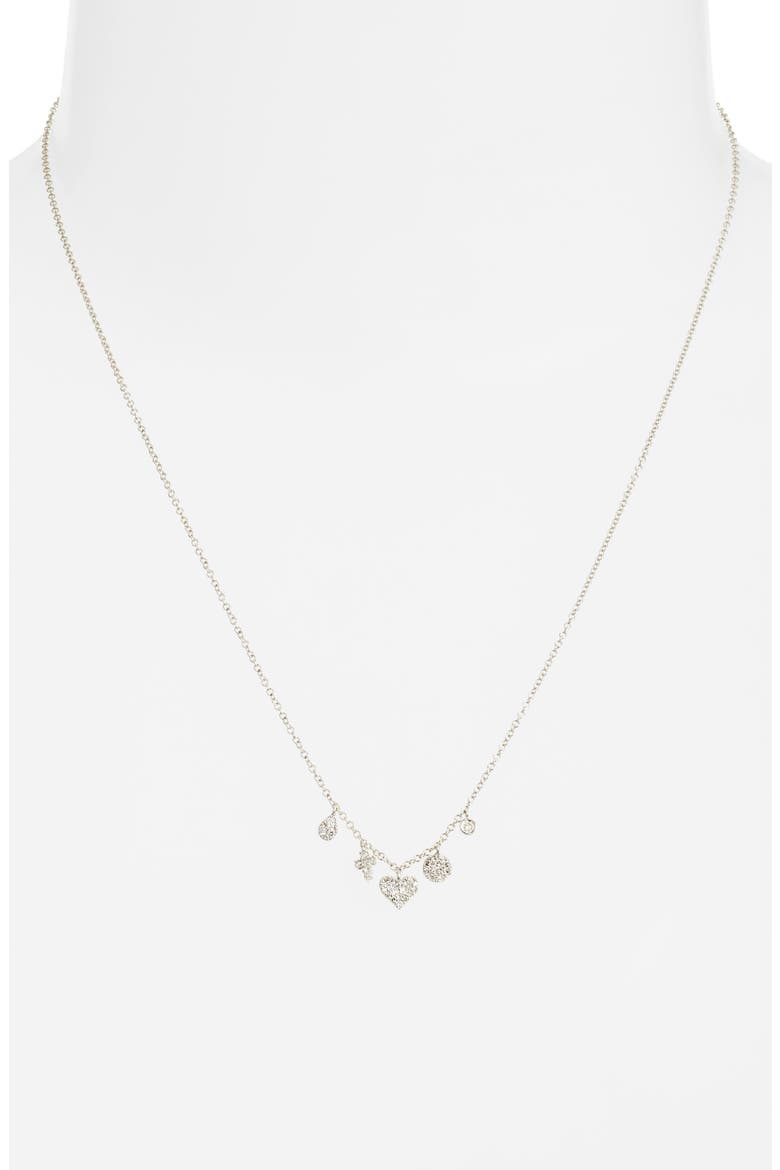 Diamond Charm Necklace, Alternate, color, SILVER
