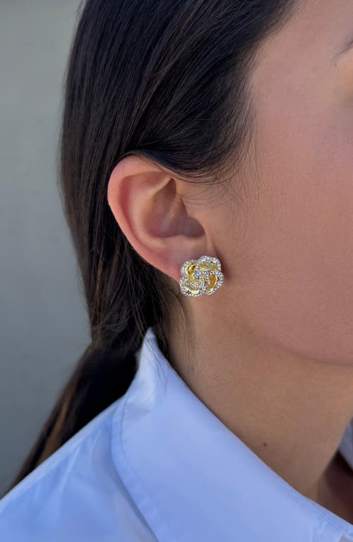Adornia Cubic Zirconia Flower Stud Earrings In Gold