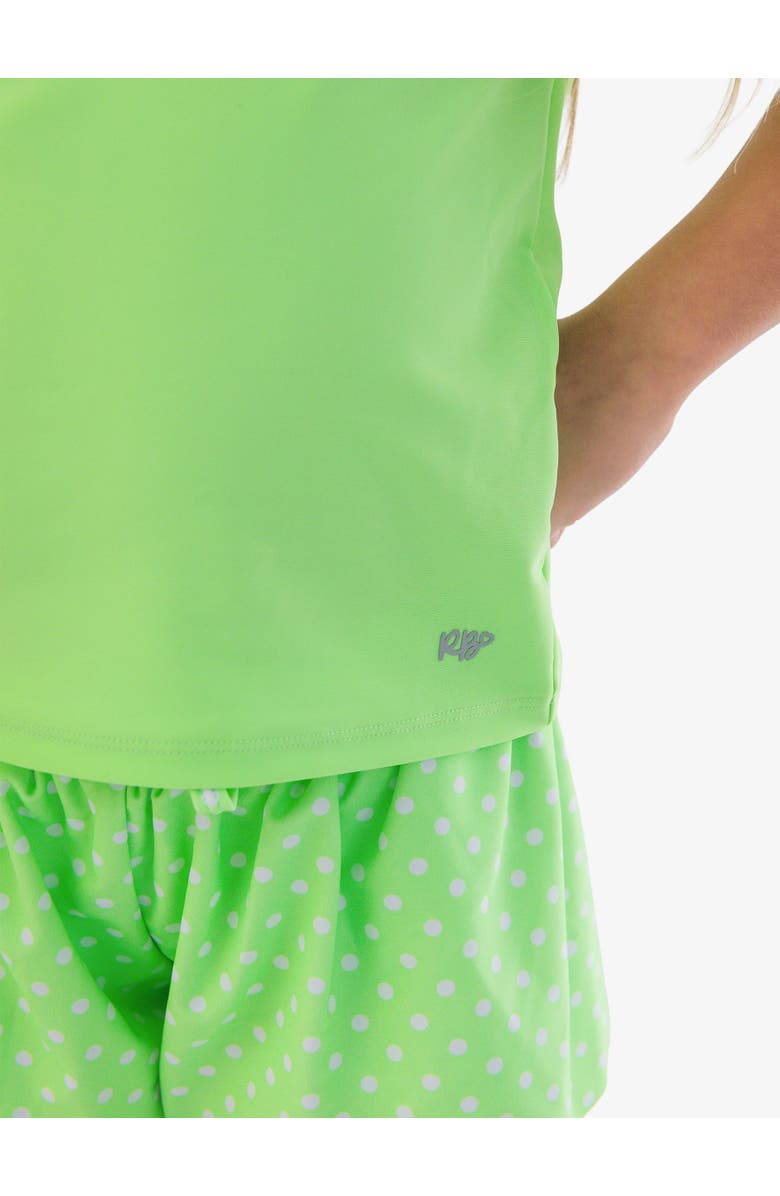 RuffleButts UPF50 Active Raglan Bow Shirt, Alternate, color, Neon Honeydew