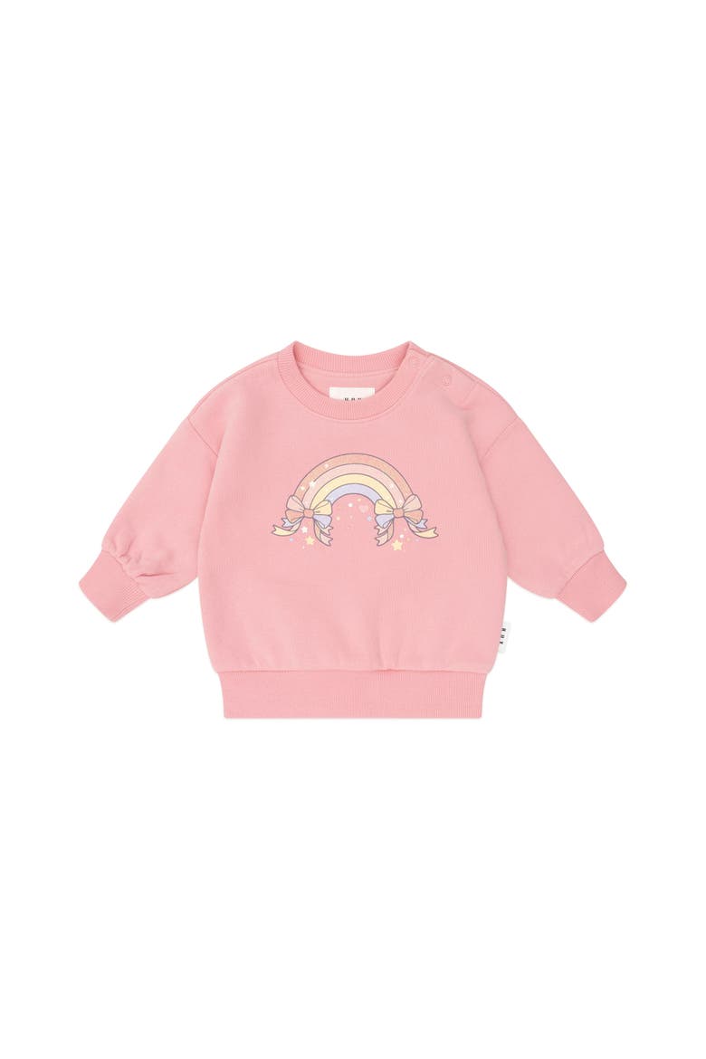 Whimsical Rainbow Sweatshirt, Main, color, Dusty Pink