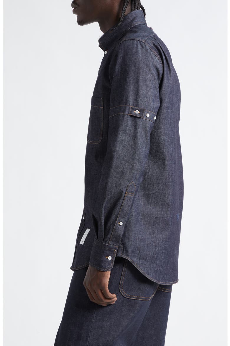 Oxford Armband Cotton Button-Down Shirt, Alternate, color, NAVY