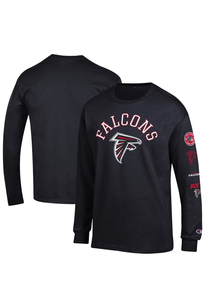 Men's Champion  Black Atlanta Falcons Seal Long Sleeve T-Shirt, Main, color, Black