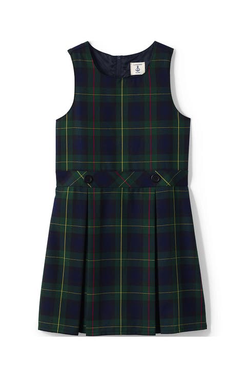 Girls Plus Top of Knee Plaid Jumper