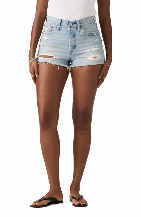501® Original High Waist Ripped Denim Cutoff Shorts