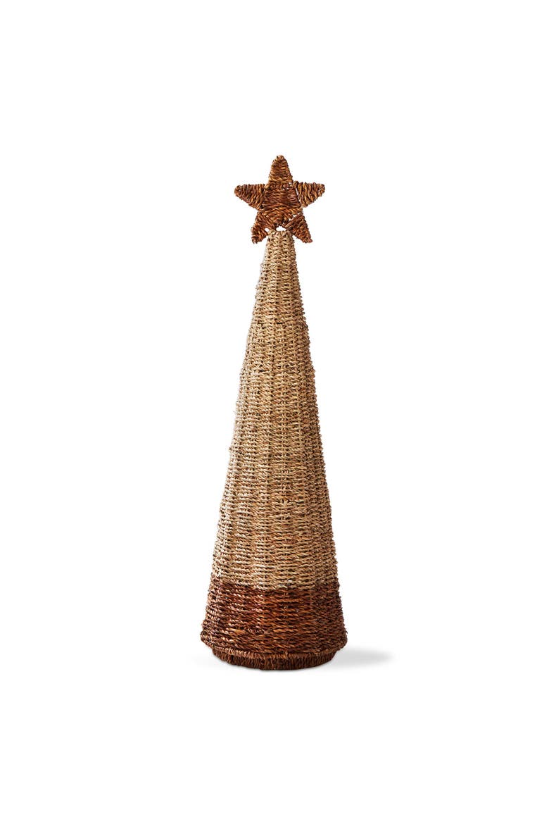 Large Seagrass Tree Holiday Sculpture Natural Decorative Object, Main, color, Beige