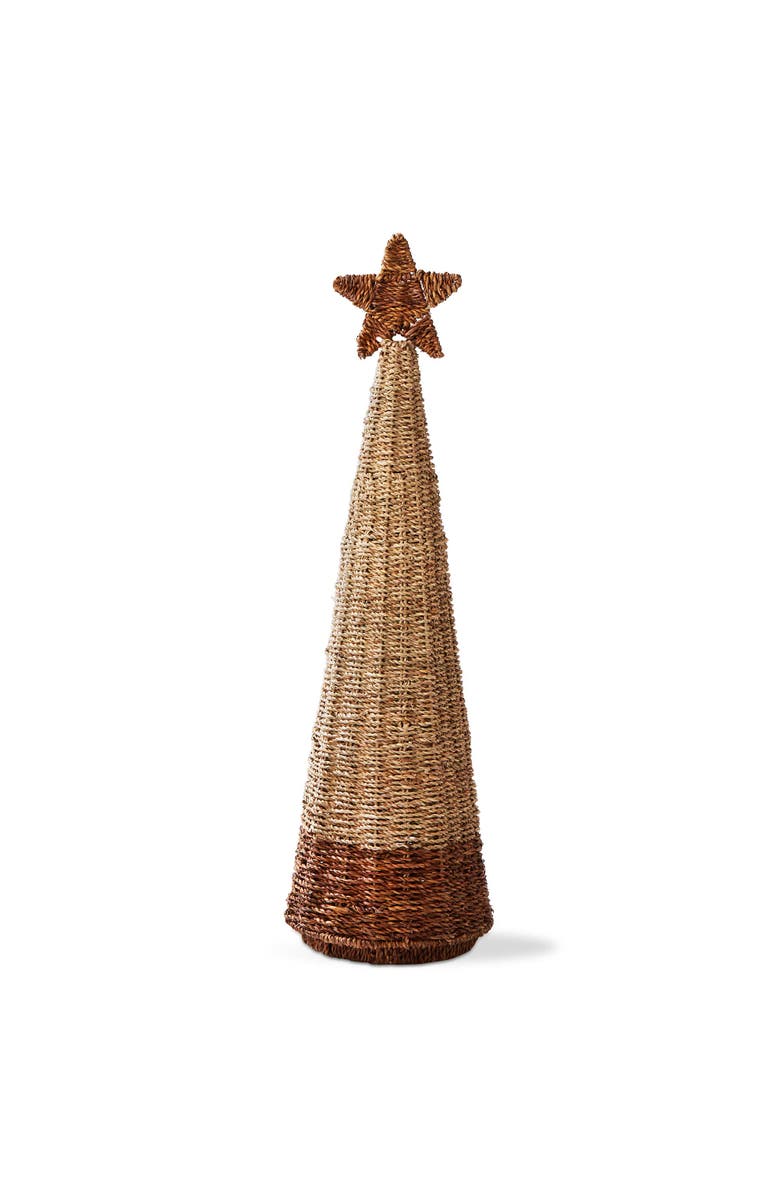 tag Large Seagrass Tree Holiday Sculpture Natural Decorative Object, Main, color, Beige