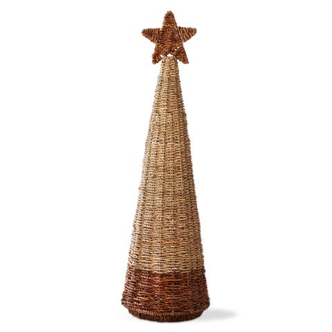 Large Seagrass Tree Holiday Sculpture Natural Decorative Object