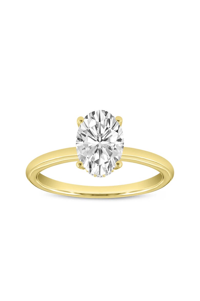 Anastasia 14K Gold Oval Cut Solitaire Hidden Halo Ring - 1.55 Ct, Main, color, 14K Yellow Gold