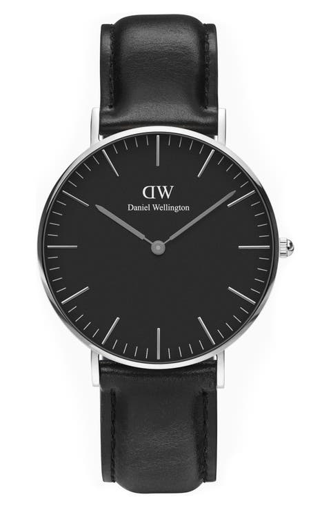 Classic Sheffield Leather Strap Watch, 36mm