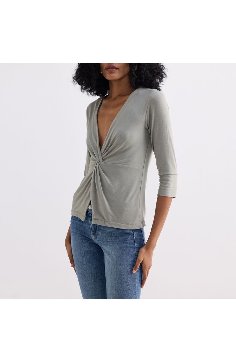Reistor Twist Front Knit Shirt, Alternate, color, Light Olive