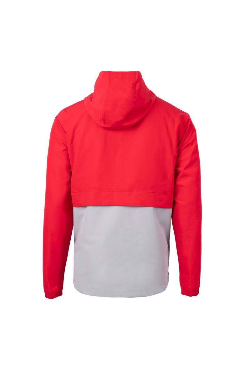 Cutter & Buck Men's Cutter & Buck  Red/Gray Minnesota Twins Americana Logo Charter Eco Knit Recycled Anorak Half-Zip Jacket, Alternate, color, 