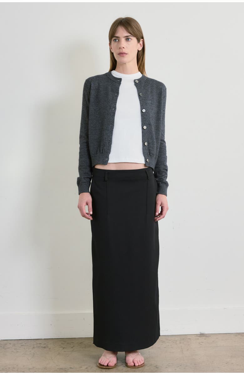 Almina Concept Classic Crew Wool Cardigan, Alternate, color, Charcoal