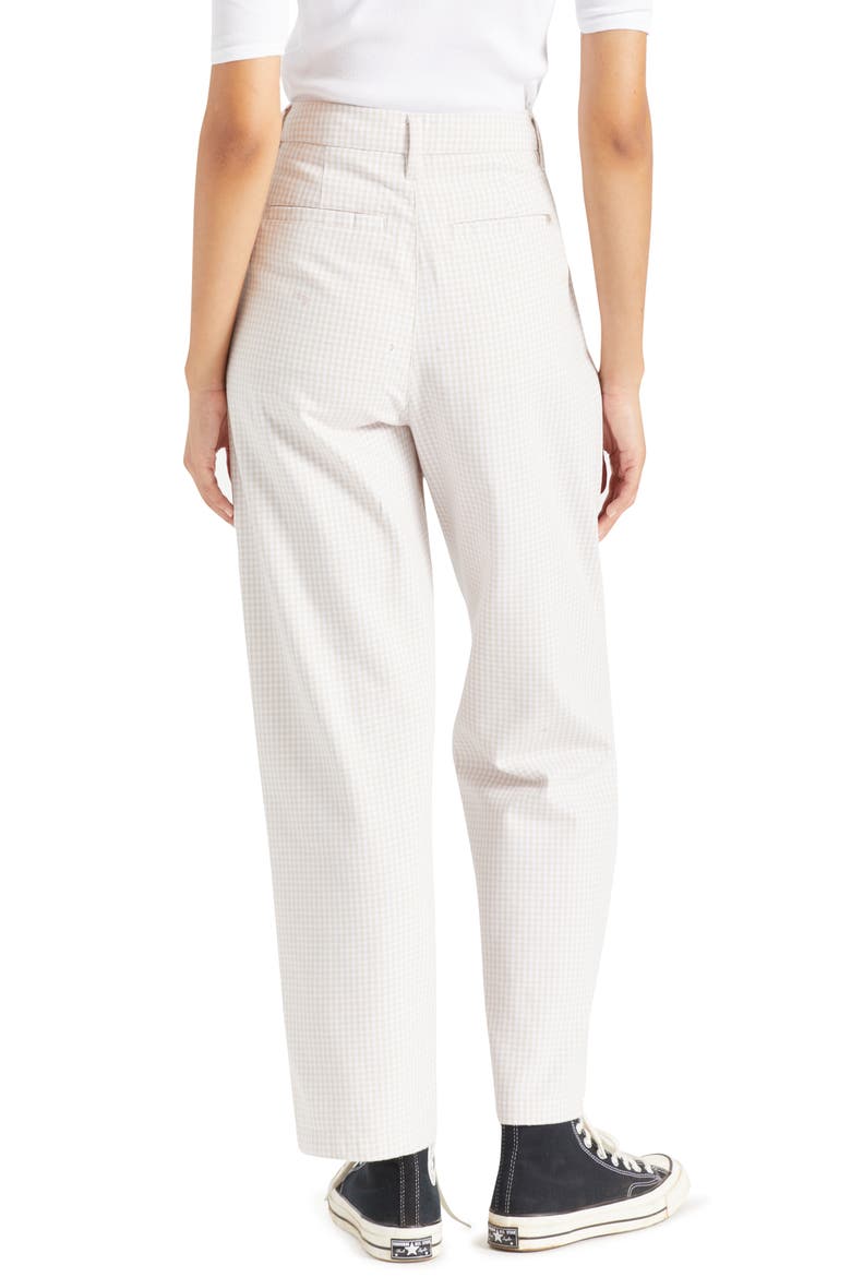 Victory High Waist Wide Leg Ankle Pants, Alternate, color, BEIGE GINGHAM
