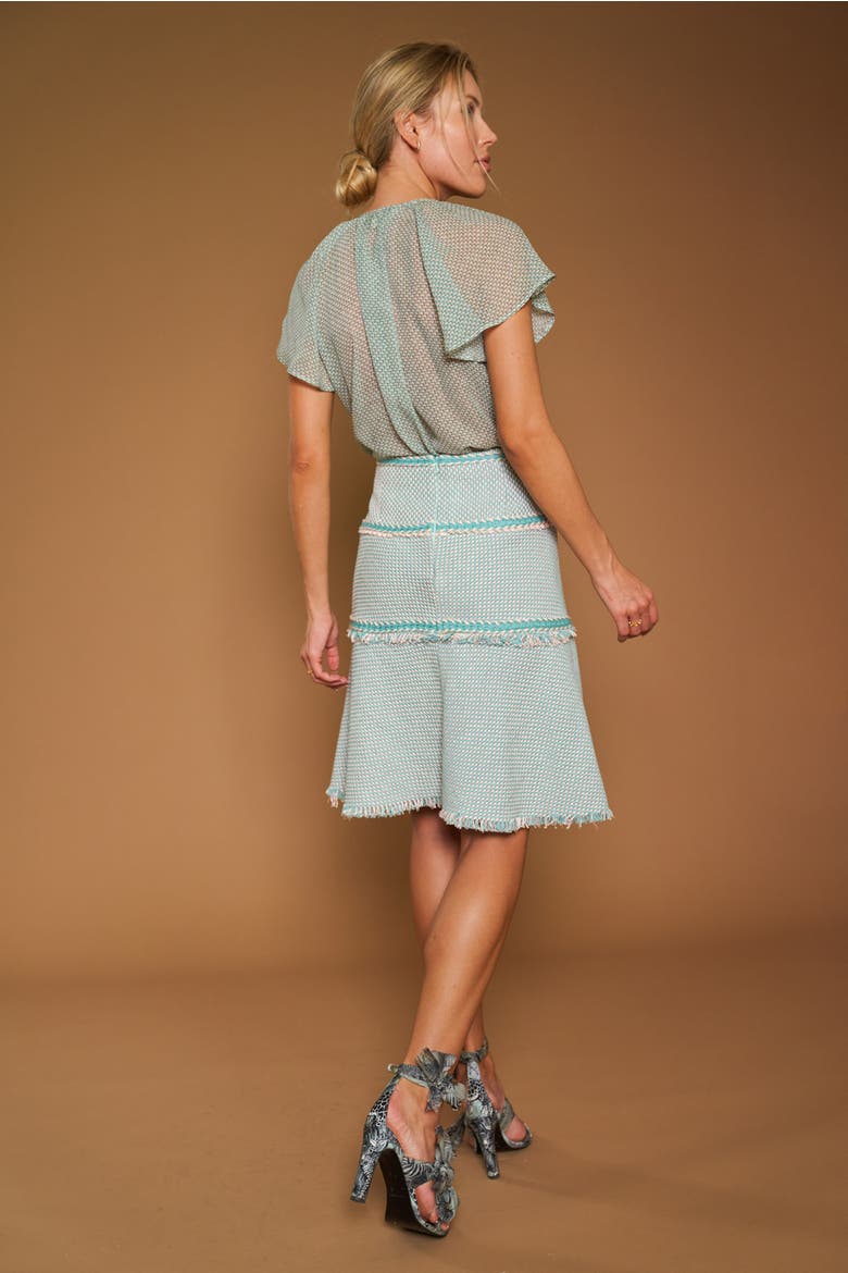 Tweed Skirk With Patch Pockets And Trimming, Alternate, color, Mint