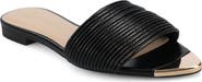 Journee Collection Feather Faux Leather Slide Sandal